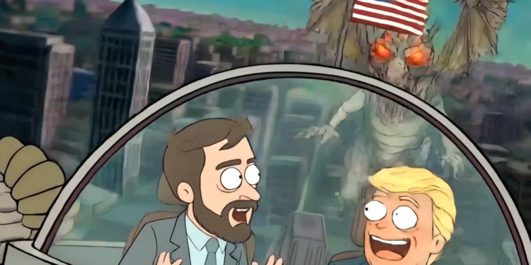 Bijela kuća objavila bizarnu karikaturu Trumpa i Vancea u stilu ‘Ricka i Mortyja’