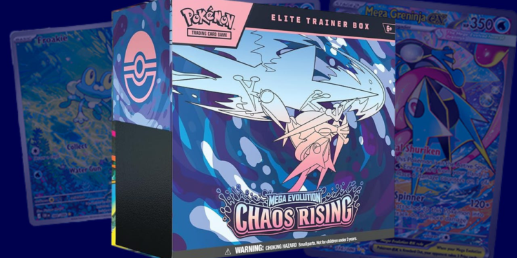 Chaos Rising ETB zapečaćen na zalihama — najbolja ponuda na Amazonu i TCGplayeru