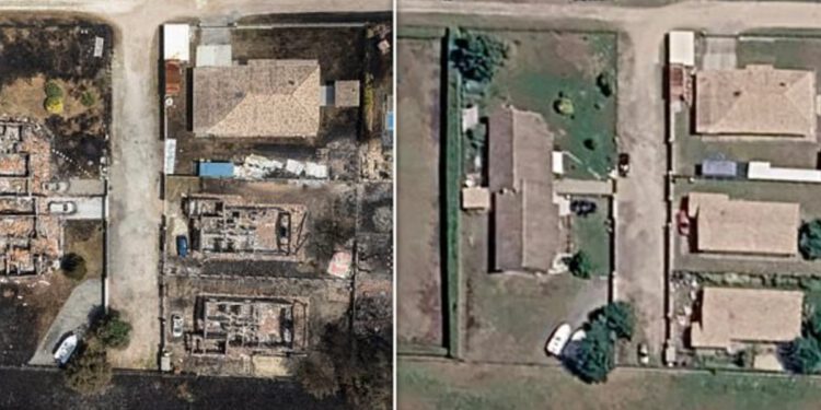 Fotografije iz zraka otkrivaju razaranja šumskih požara u Francuskoj i Španjolskoj s cijelim selima koja su opustošena plamenom