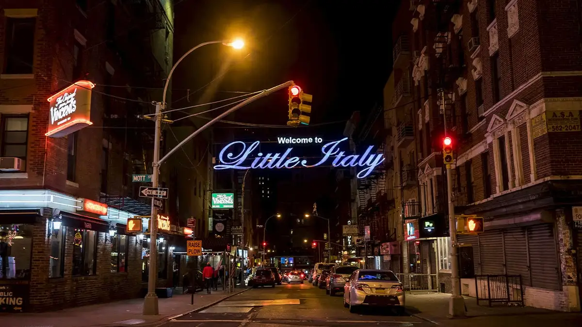 Ulični znak Little Italy i susjedstvo na Manhattanu u New Yorku