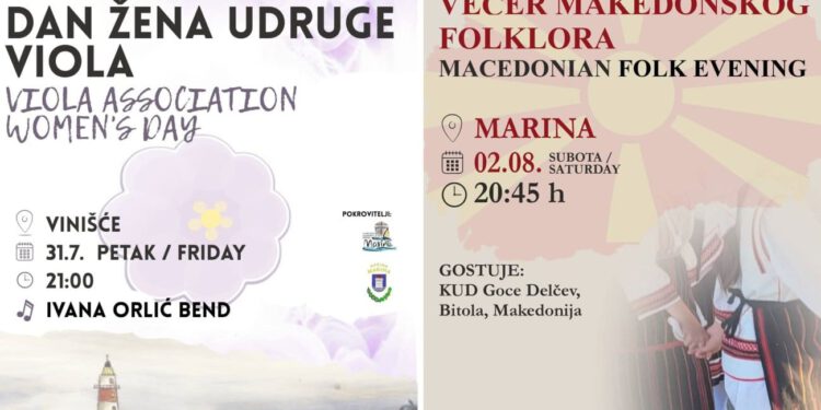 Marina, Vinišće i Sevid pripremili bogat ljetni program: Predstave, glazba, vaterpolo i večer makedonske tradicije