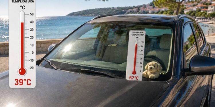 NE OSTAVLJAJTE DJECU NI KUĆNE LJUBIMCE U AUTOMOBILU Važna upozorenja za vrijeme velikih vrućina!