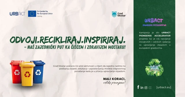 Novi projekt u Mostaru: Građani i djeca učit će se pravilnom razvrstavanju otpada i važnosti recikliranja