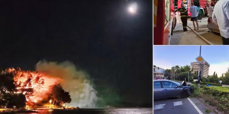 Teška noć u Podstrani: Vatrogasci gasili požar kod hotela, pa intervenirali u prometnoj nesreći