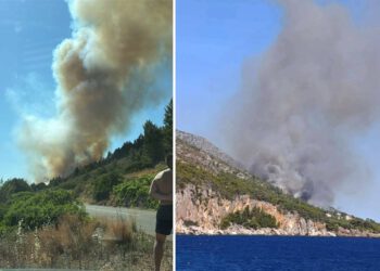 VELIKI POŽAR NA HVARU Na terenu lokalne vatrogasne snage, u pomoć stigli i kanaderi