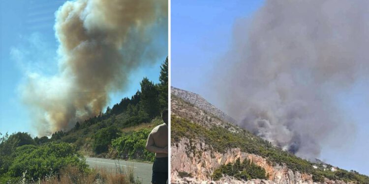 VELIKI POŽAR NA HVARU Na terenu lokalne vatrogasne snage, u pomoć stigli i kanaderi