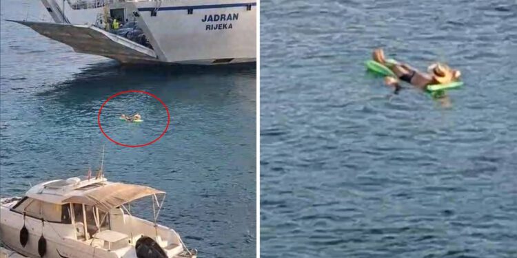 VIDEO “I DA JE BUDALA NASTRADAO, TKO BI BIO KRIV?” Trajekt trubi, a Mađar bezbrižno ležao na madracu ispred broda…