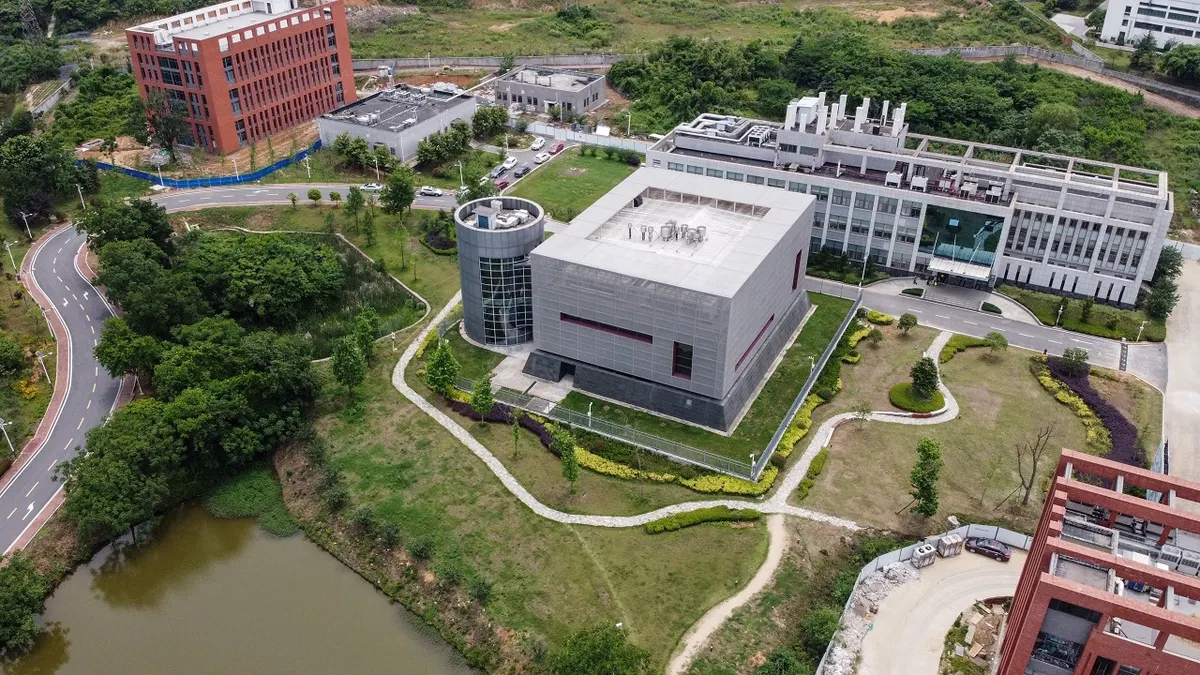 Pogled iz zraka na kampusu Instituta za virusologiju Wuhan