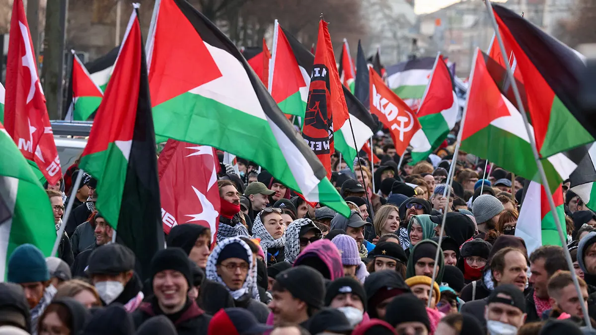 Prosvjednici na propalestinskim prosvjedima u Leipzigu