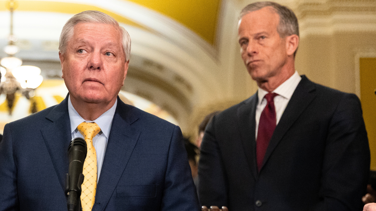 Senatorica Lindsey Graham govori na tiskovnoj konferenciji s drugim članovima republikanskog vodstva Senata na američkom Kapitolu u Washingtonu 11. veljače 2025.