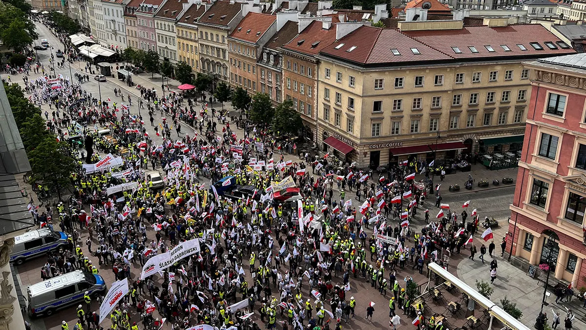 Prosvjed protiv Europskog zelenog dogovora u Varšavi, Poljska