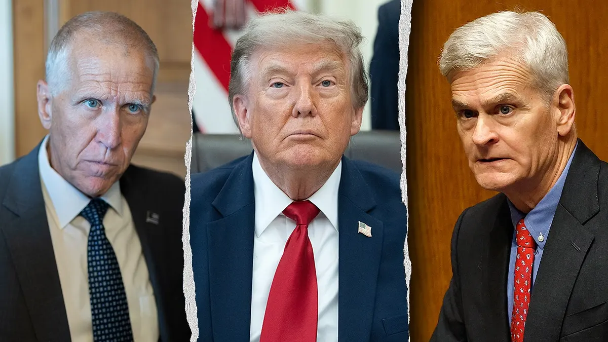 Slika kompilacije Thoma Tillisa, Donalda Trumpa i Billa Cassidyja