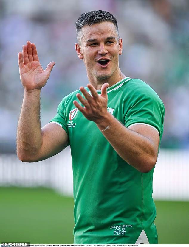 Jonathan Sexton of Ireland celebrates after the 2023 Rugby World Cup Pool B match between Ireland and Romania