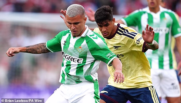 Pablo Garcia in pre-season action against Arsenal earlier this month