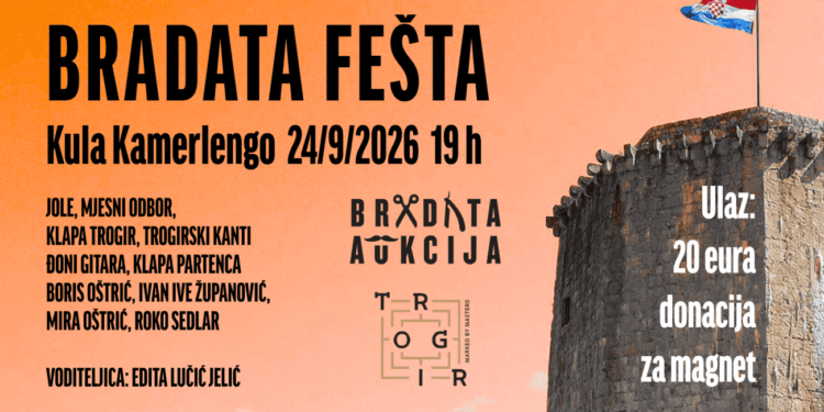 “Bradata fešta” u Trogiru: Deset izvođača u Kuli Kamerlengo za magnetsku rezonancu