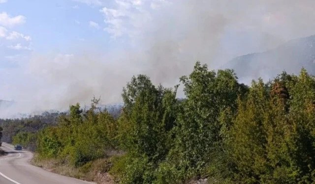 FOTO/VIDEO Požar iz Buhova vjetar nosi prema Hamzićima, magistralna cesta ponovno otvorena