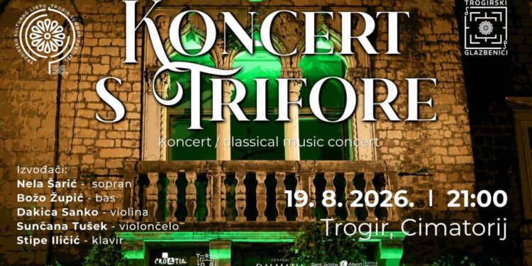Glazbena čarolija u srcu Trogira: Večeras „Koncert s trifore“ uz poznate operne arije i bezvremenske melodije