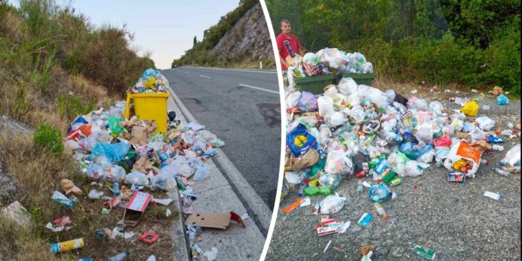 Iza golemih kolona u Konavlima, uz cestu ostalo 15 kubika otpada