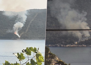Kanaderi gase požar na Šipanu, vatrogasci će dežurati cijelu noć