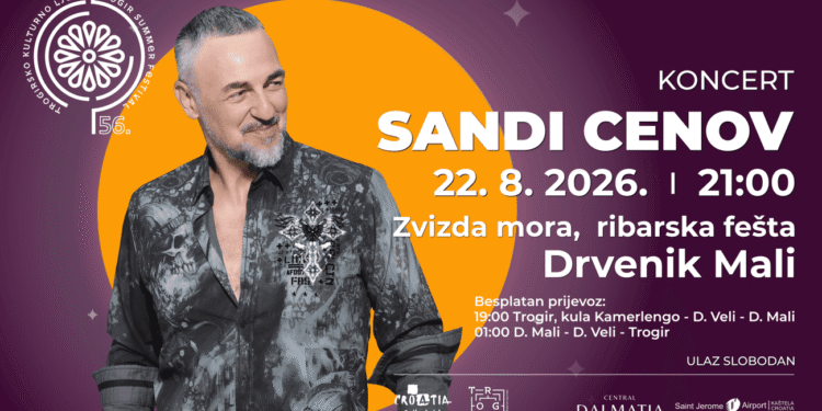 Sandi Cenov stiže na Zvizdu mora na Drvenik Mali, ulaz i prijevoz brodom besplatni