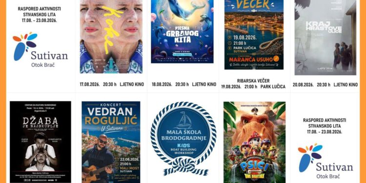 Sutivan sprema bogat tjedan: Filmovi, ribarska večer, kazalište i koncert