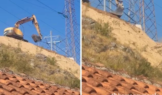 VIDEO Bager radi na padini iznad kuća na Buni, mještani strahuju zbog radova na dalekovodu
