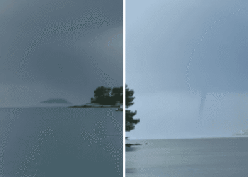 VIDEO Pijavica se pojavila ispred Gradine na Korčuli