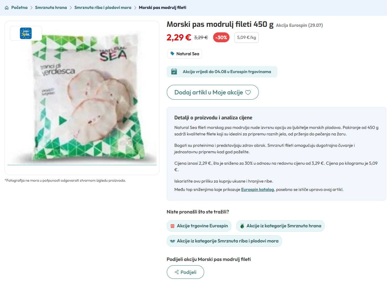 Poznati trgovački lanac u Hrvatskoj prodaje strogo zaštićenog morskog psa: "Kilogram pet eura na popustu!"