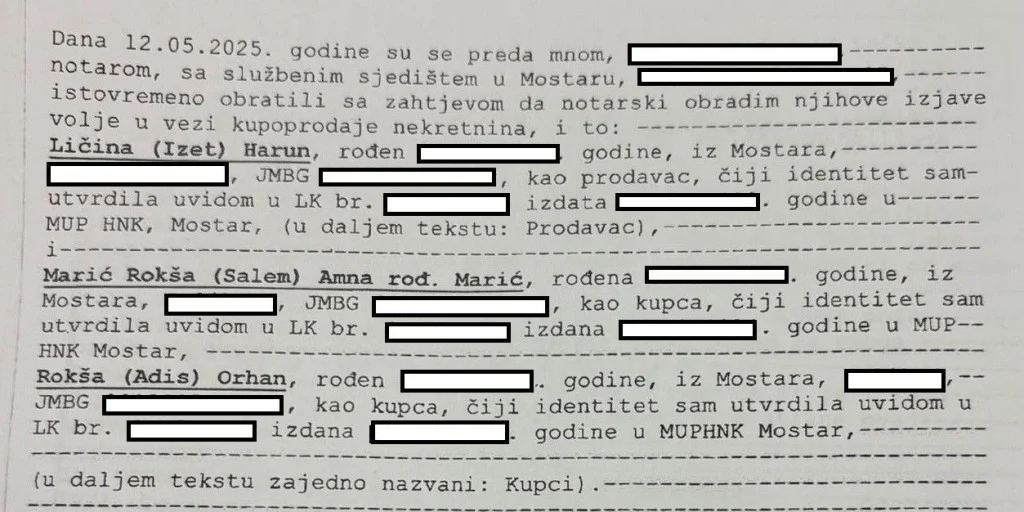 Istraga objavila detalje prodaje mostarskog stana od 114 kvadrata koji su kupili kći Salema Marića i njezin suprug.