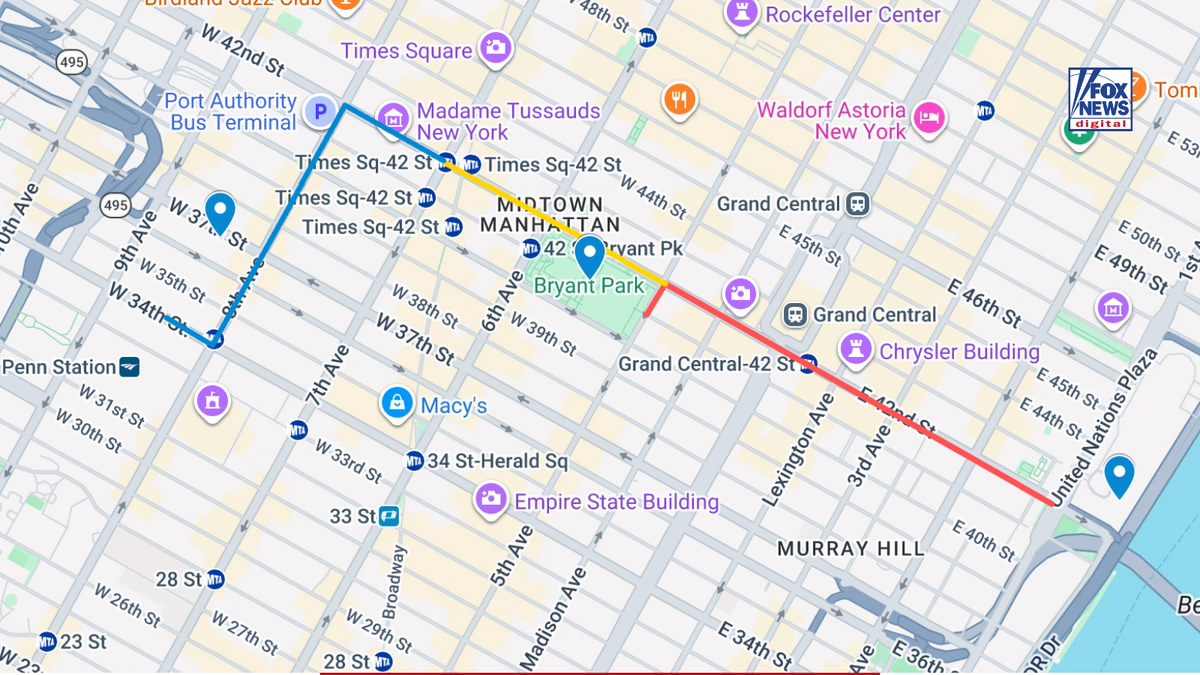 Map of anti-Israel protest.