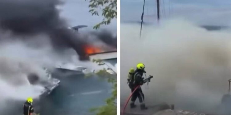 BUKTINJA NA MORU Planula brodica u Kraljevici, prizor je strašan! Od riječkih smo vatrogasaca saznali stanje na terenu: “Izgorjelo je više plovila!