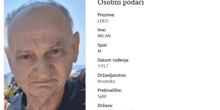 Nestao Milan Leko iz Splita, policija moli građane za pomoć