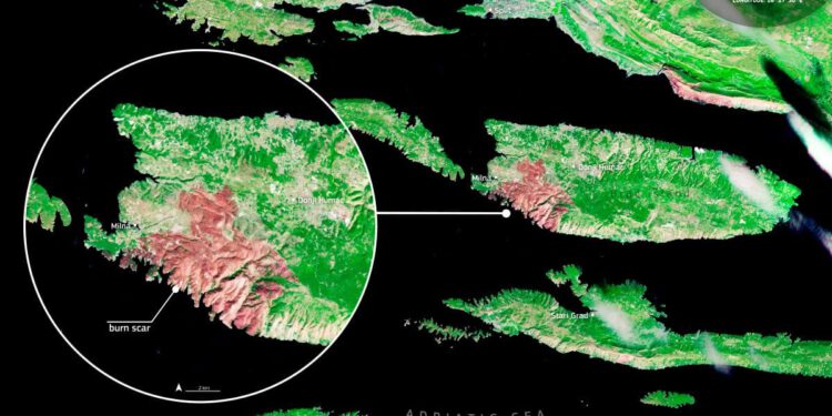 OGROMAN OŽILJAK Satelitske snimke otkrivaju razmjere goleme štete na Braču
