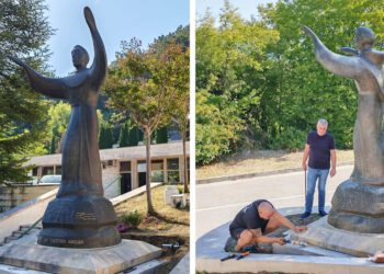 Simbol povezanosti Sinjana i franjevaca: Kip svetog Franje postavljen na groblju sv. Frane