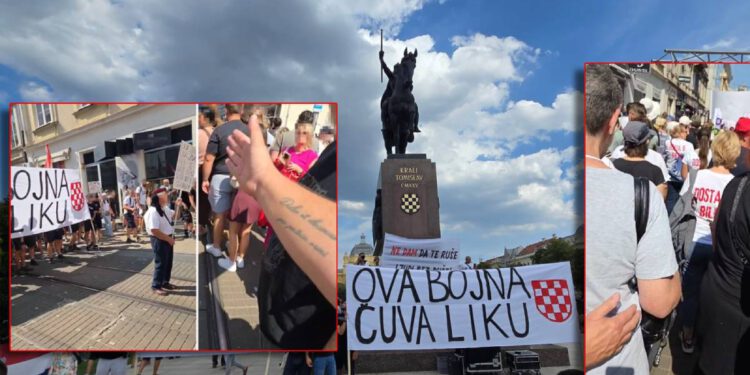 VIDEO Zadarski vijećnik psovkama i uvredama napao starce i žene na prosvjedu u Zagrebu i sve snimao: “Pi*ka vam materina komunistička, gazi sve od reda!”