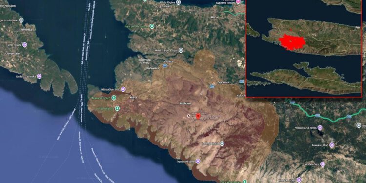 Vatra progutala teritorij veličine Šolte! Sateliti zabilježili širenje stihije