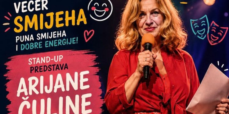 Večer smijeha na Mertojaku: Arijana Čulina večeras stiže u amfiteatar „Krug“