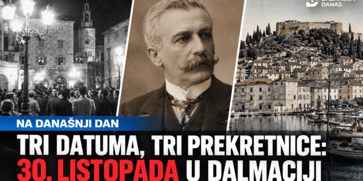 30. listopada u Dalmaciji: Split je nakon godinu i pol mraka ponovno zasjao, dobio novog načelnika, a Šibenik promijenio gospodara