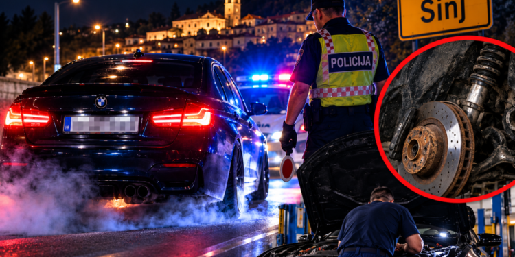 BMW-om proklizavao po Sinju pa završio na izvanrednom tehničkom: Pronašli čak 18 nedostataka, dva su bila opasna