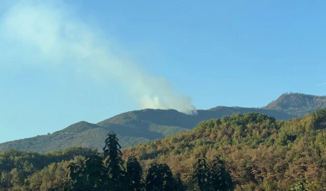 Požar na brdu kod Konjica, gust dim vidljiv s magistrale