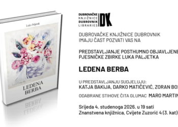 Predstavljanje posthumno objavljene pjesničke zbirke Luka Paljetka “Ledena berba” u srijedu u Znanstvenoj knjižnici