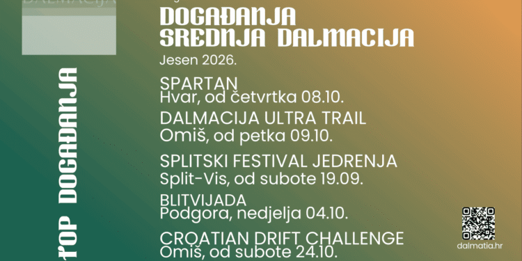 Srednja Dalmacija nakon ljeta ne staje: Ovo su događanja koja vrijedi doživjeti