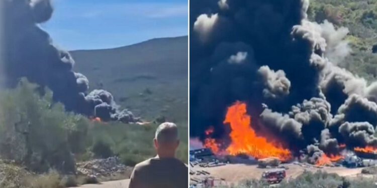 VIDEO S POŽARIŠTA NA UGLJANU: Gusti crni dim vidi se čak iz Zadra, vatrogascima stiže pojačanje s kopna!