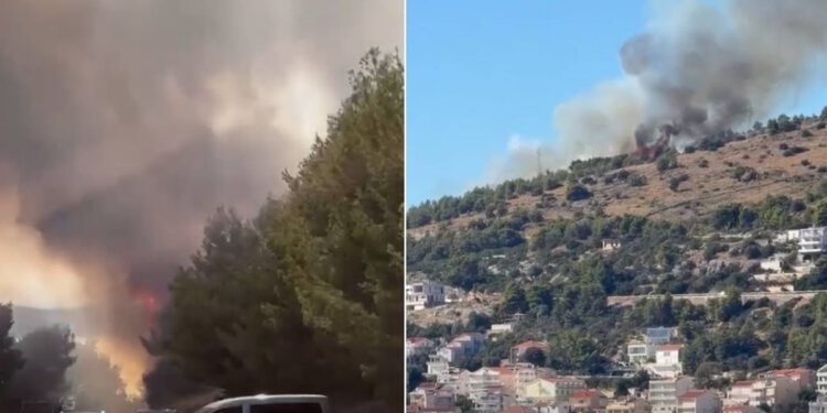 Zbog vatre zatvorena državna cesta D58, u gašenju sudjeluju i kanaderi